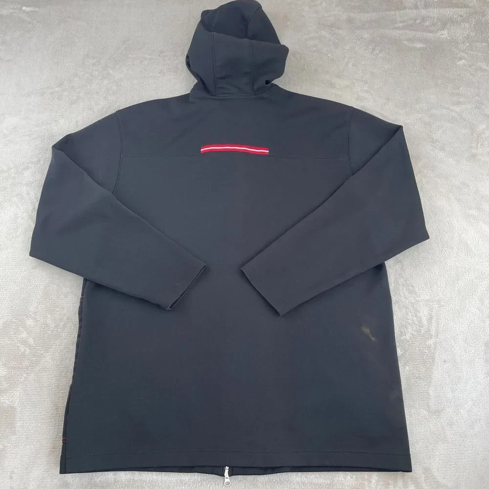 Nike Air Jordan Jacket‎ Men 2XL Black Full Zip Hooded SpellOut Logo Long Sleeve